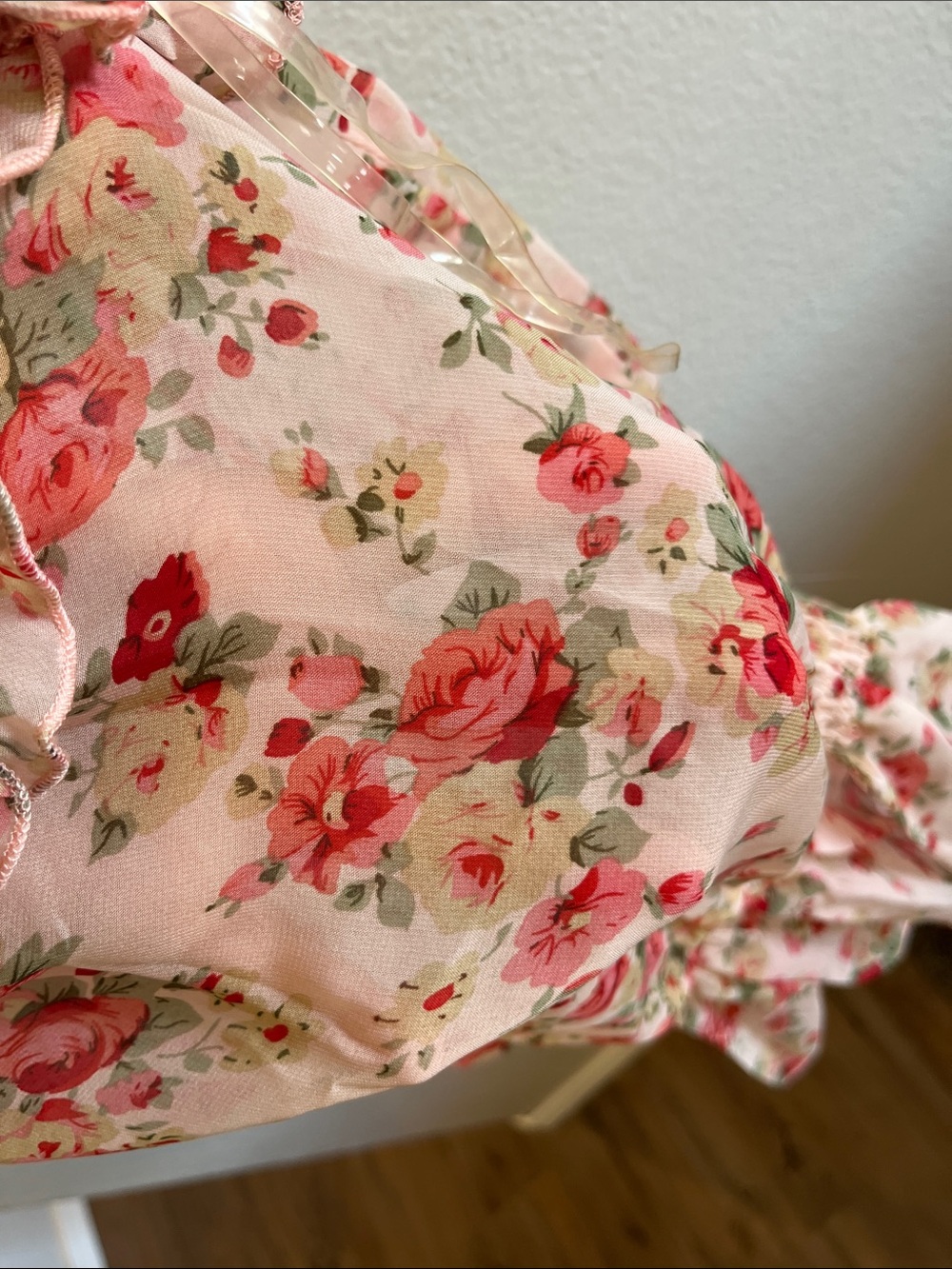 NWT TCEC Floral One-Shoulder Ruffle blouse - Picture 7 of 11